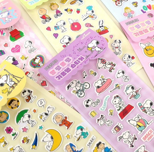 [Stationery Korea] Snoopy Squishy Cute Puffy Sticker Sheet