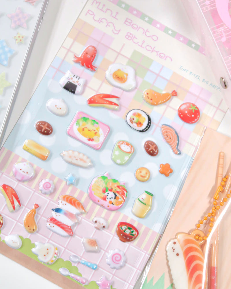[Pearly Button] Mini Bento Puffy Sticker Sheet