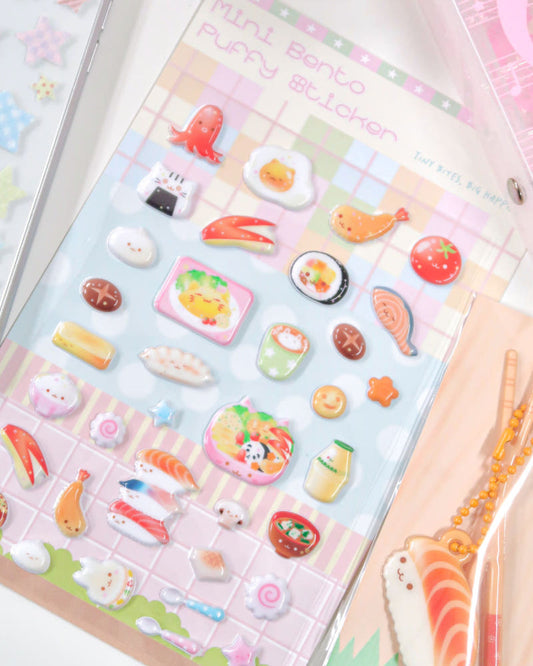 [Pearly Button] Mini Bento Puffy Sticker Sheet