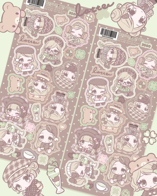 [Seolkee] Cute Mini Me Matcha Sticker Sheet