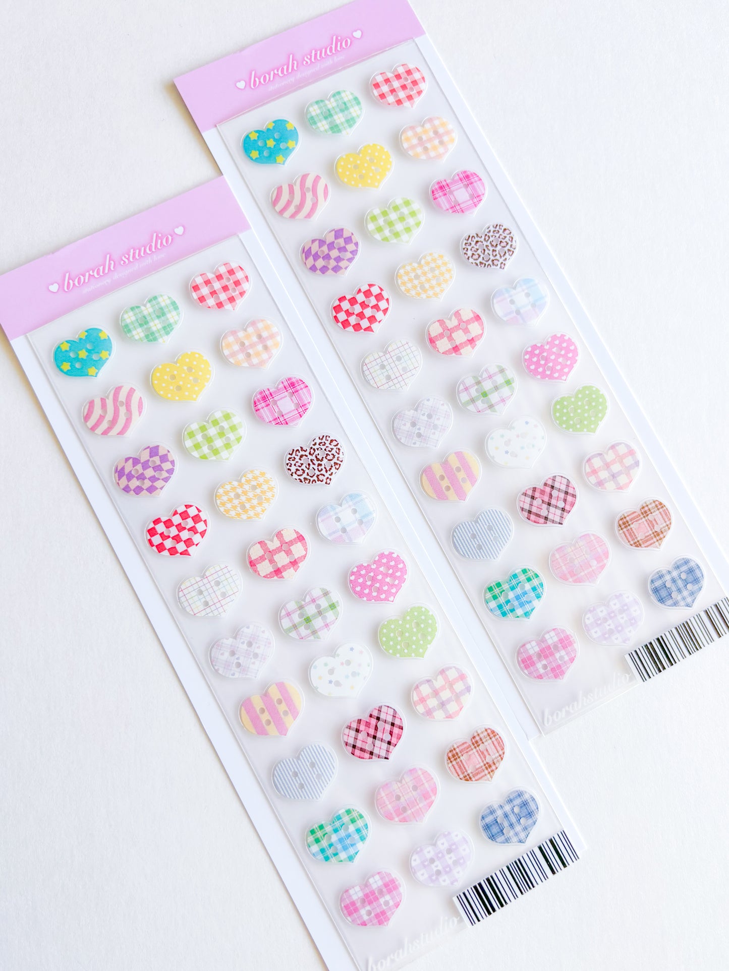 [Borah Studio] Heart Buttons Deco Sticker Sheet