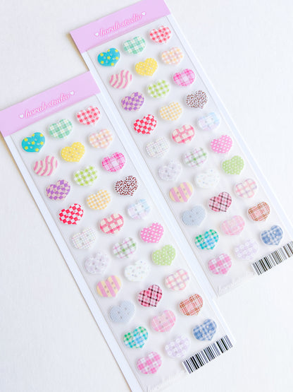 [Borah Studio] Heart Buttons Deco Sticker Sheet