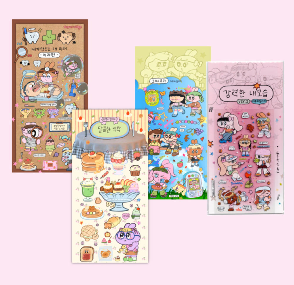 [The Puri Village] Clear UV Sticker Sheet (4 Options)