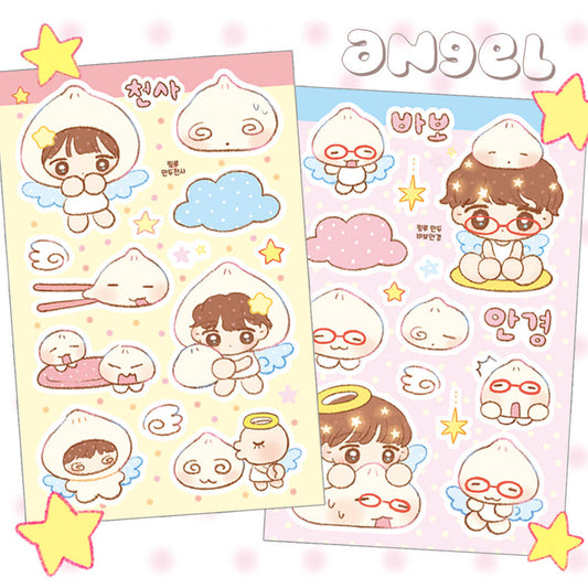 [Pink Rue] Dumpling Sticker Sheet (2 Options)