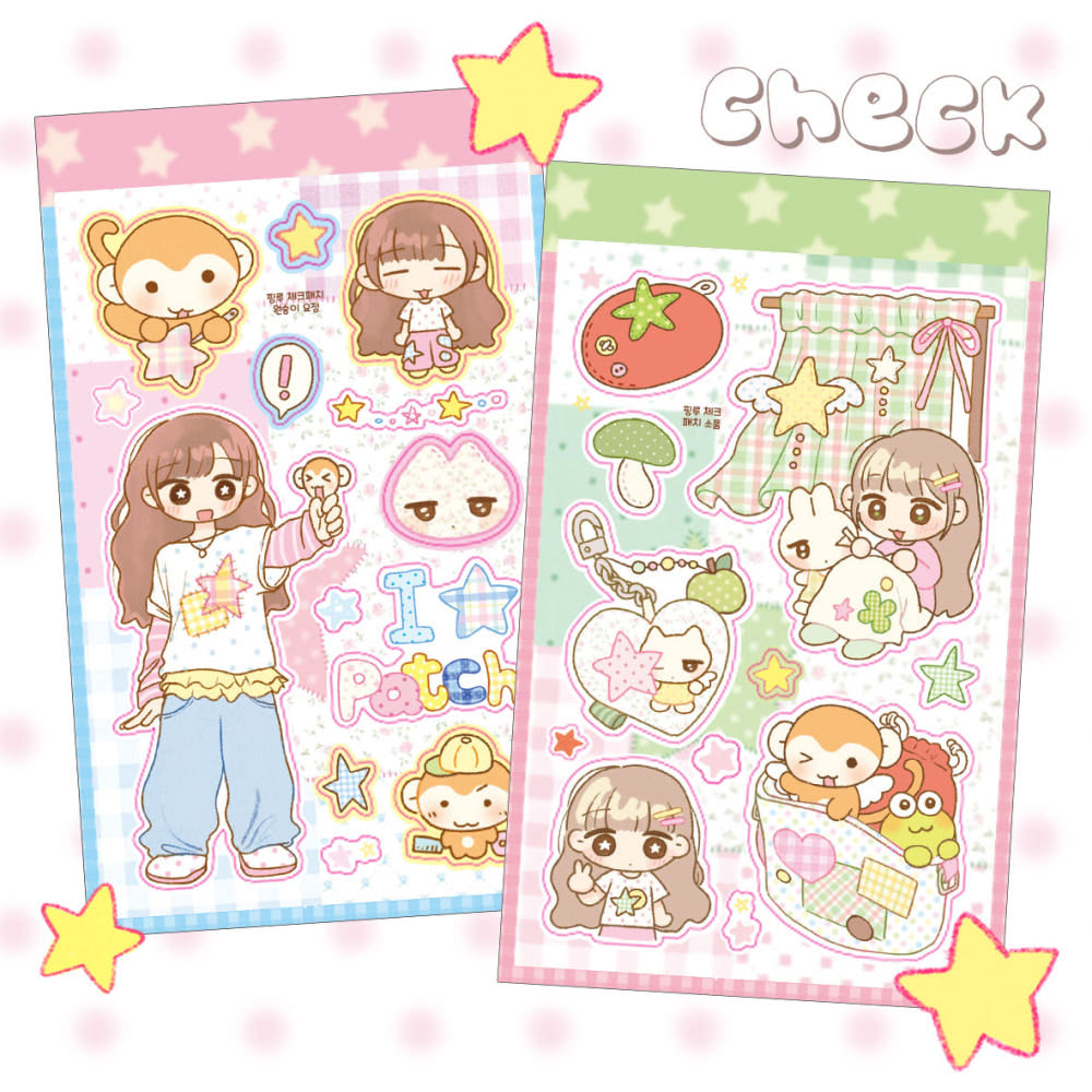 [Pink Rue] Patch Sticker Sheet (2 Options)