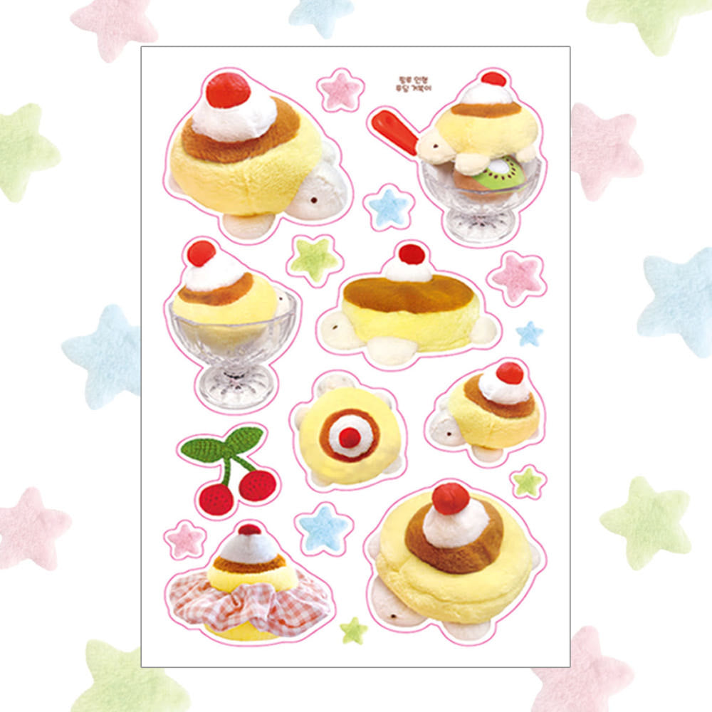 [Pink Rue] Pudding Turtle Sticker Sheet