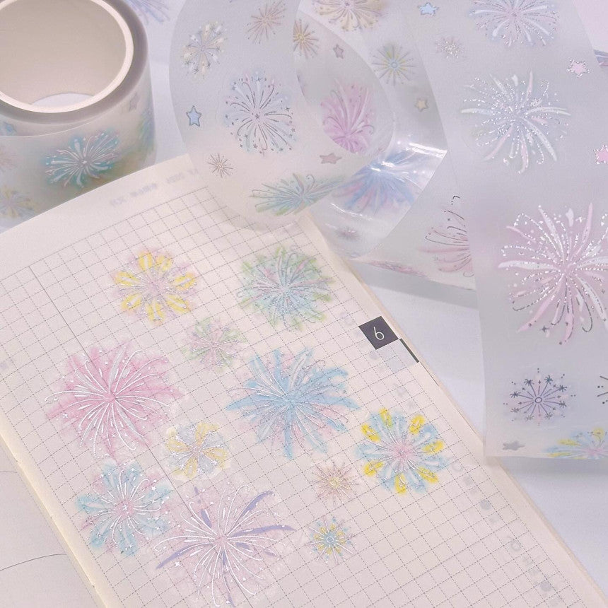 [Pearly Button] Twinkle Fireworks Kiss Cut Masking Tape