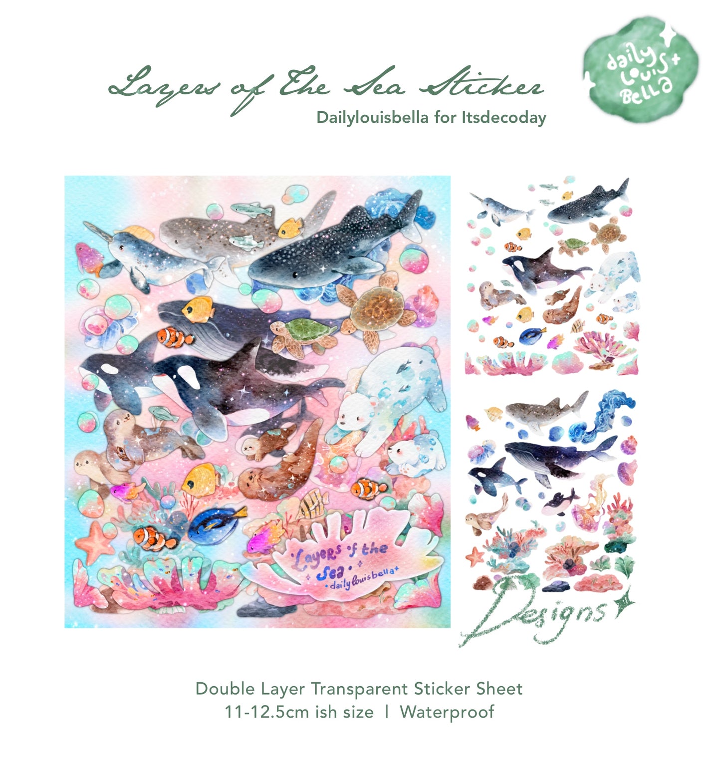 [Dailylouisbella] Layers of the Sea Deco Sticker Set (2 Sticker Sheets)