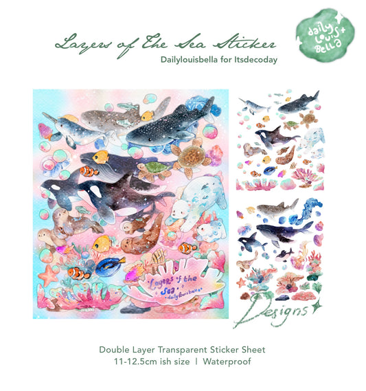 [Dailylouisbella] Layers of the Sea Deco Sticker Set (2 Sticker Sheets)