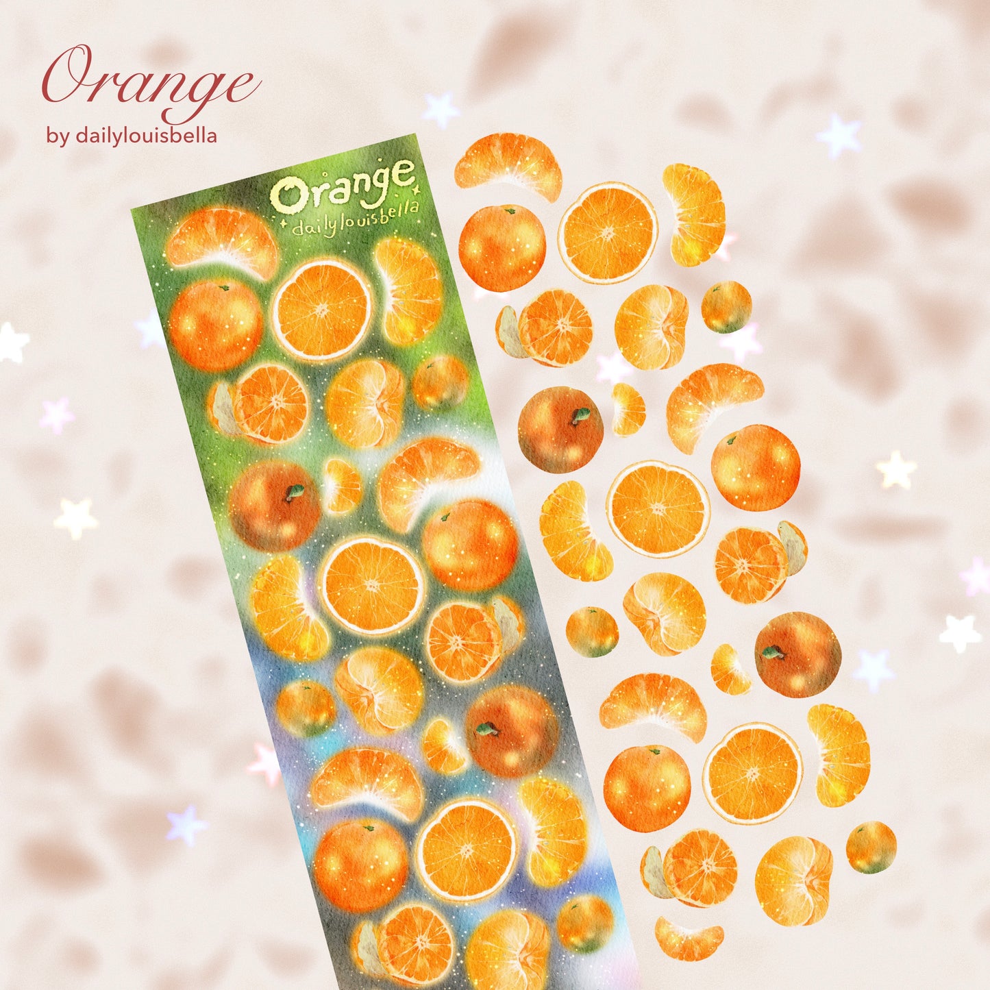 [Dailylouisbella] Orange Deco Sticker (Velvet Matte)