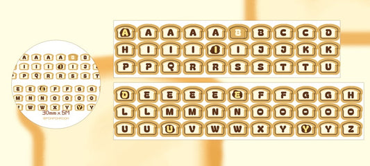 [Pompomroom] Bread Alphabet Sugar Glitter Clear Kiss Cut Tape