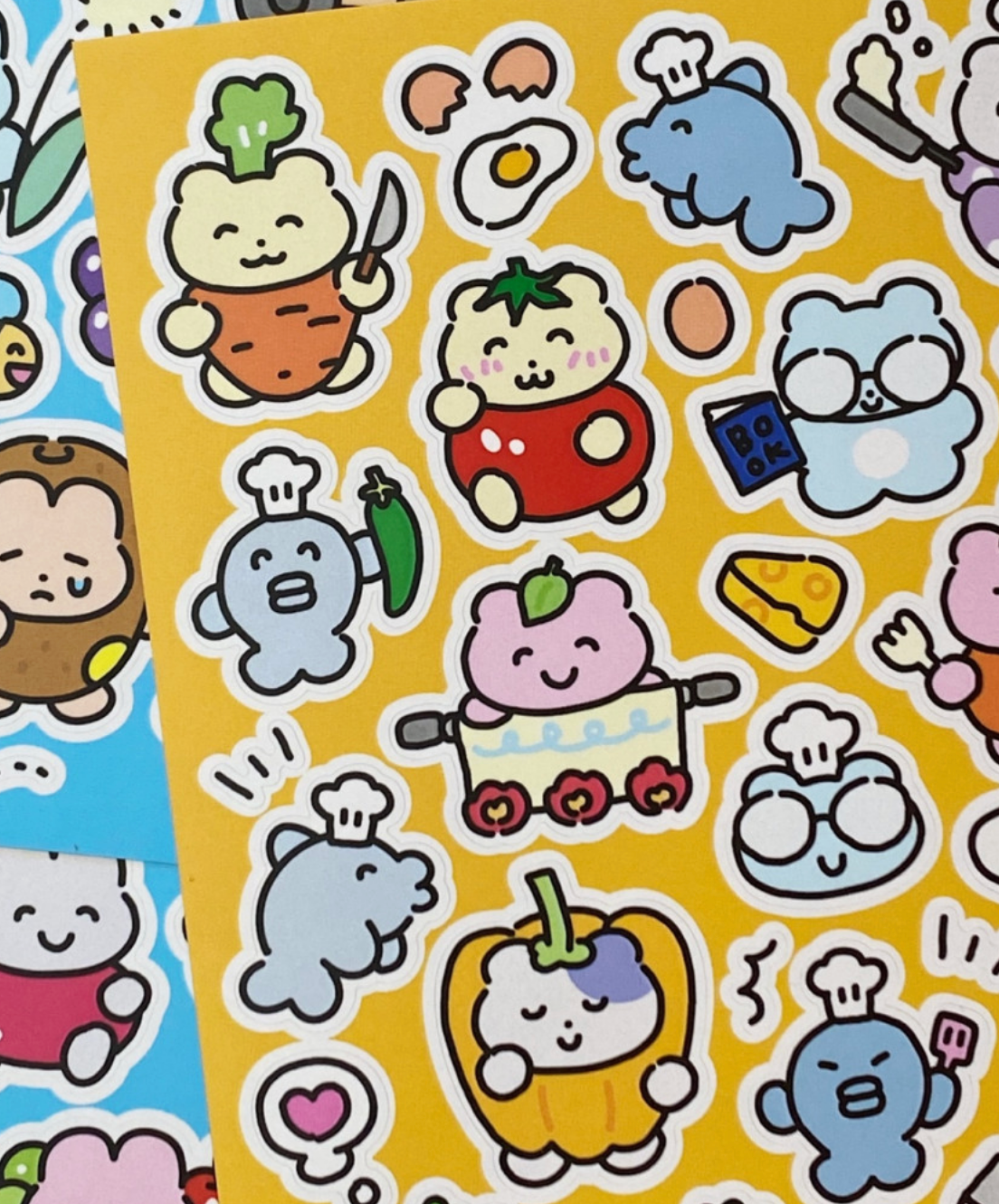 [Heeheeclub] Teddy Bear with Vegetables Sticker Sheet