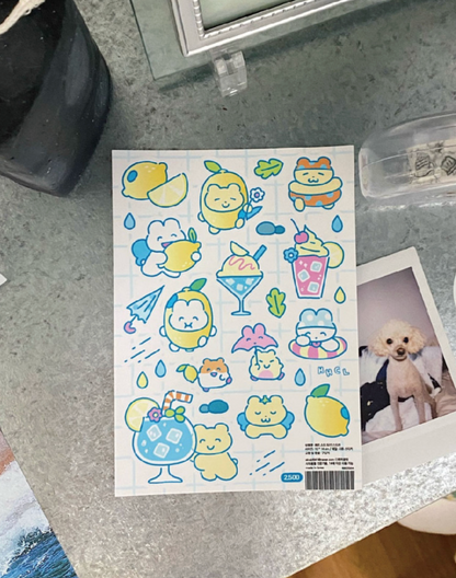 [Heeheeclub] Lemon Soda Sticker Sheet