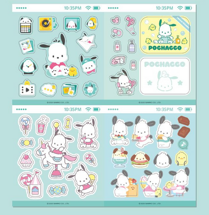 [Sanrio Korea] Pochacco Tik! Tok! Sticker Phone Sticker Book (24 Pages)