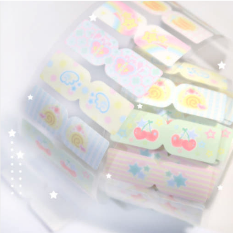 [Pearly Button] Kitsch Doodle Index Kiss Cut Masking Tape