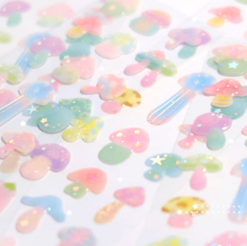 [Pearly Button] Gummy Mushrooms Deco Sticker