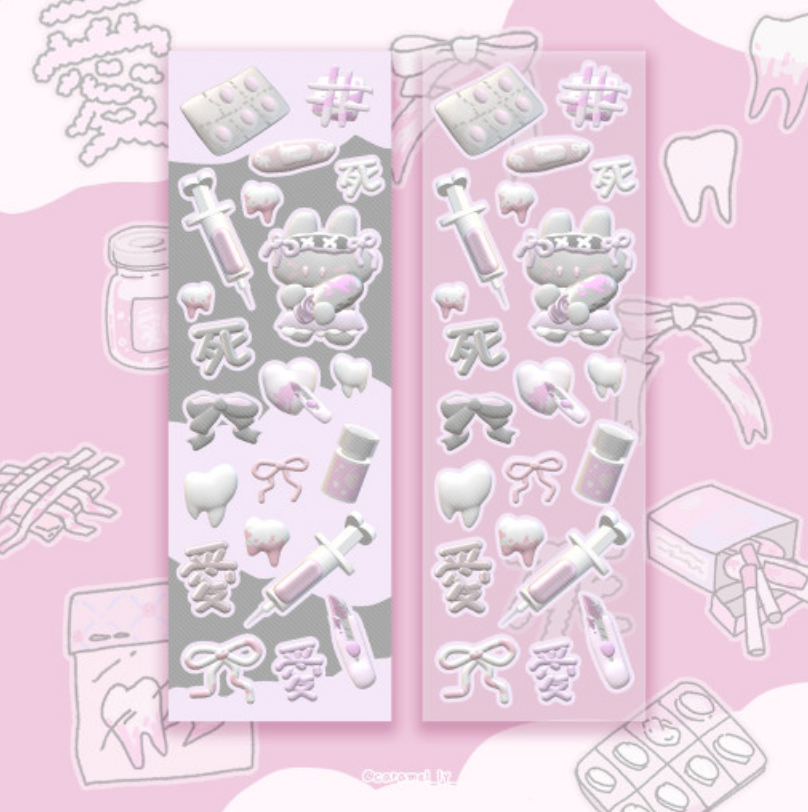 [Caramelly] 3D Love Deco Sticker Sheet