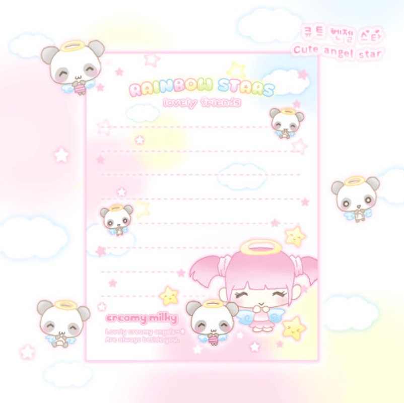 [Creamy Village] Cute Angel Star Memo Pad