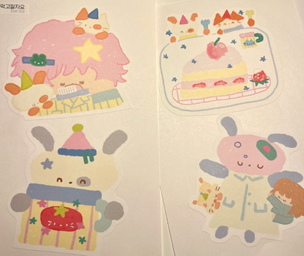 [Berddi] Eat Well and Good Night Memo Sticker Pack