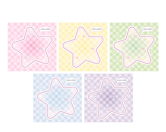 [Nevertheless] Star Star Star Plaid Kiss Cut Square Memo Sticker Pack