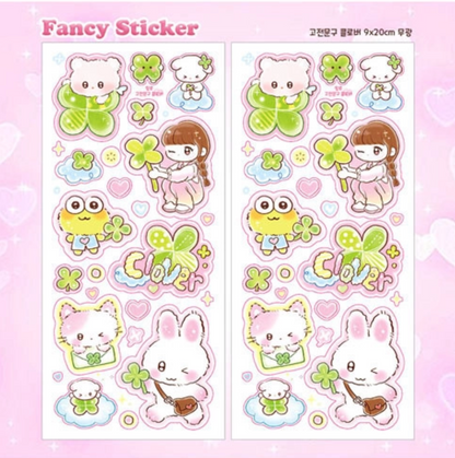 [Pink Rue] Clover Sticker Sheet