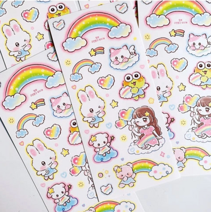 [Pink Rue] Rainbow Sticker Sheet