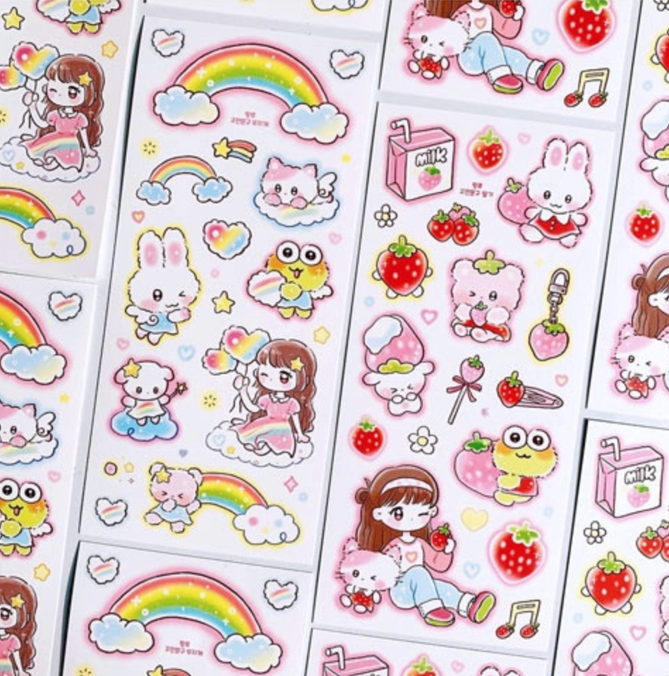 [Pink Rue] Strawberry Sticker Sheet