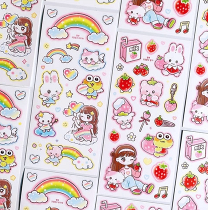 [Pink Rue] Strawberry Sticker Sheet
