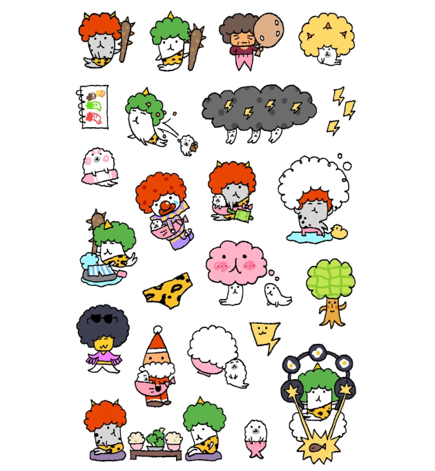 [Jal Ja] If It's Curly then OK Sticker Sheet