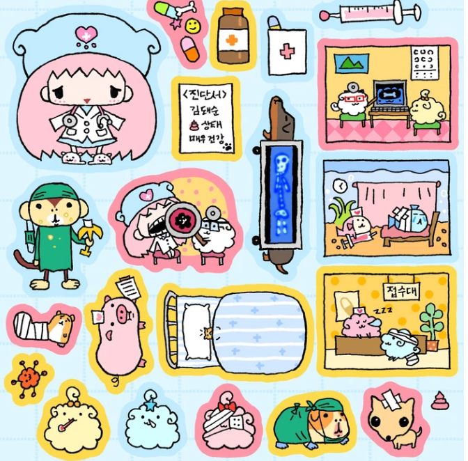 [Jal Ja] Peaceful Animal Hospital Sticker Sheet