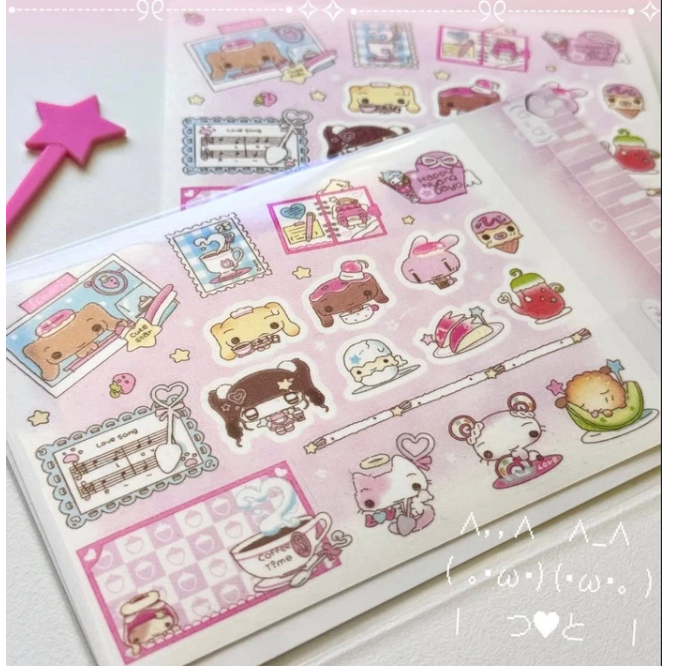 [Happy Nyang] Sweet Bunny Cafe Sticker Sheet