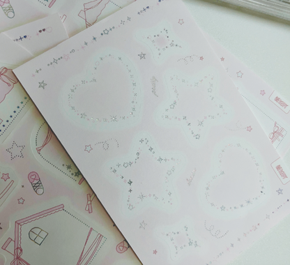 [Seorikkoch] Pretty Dream Memo Sticker Sheet (2 Sheets)