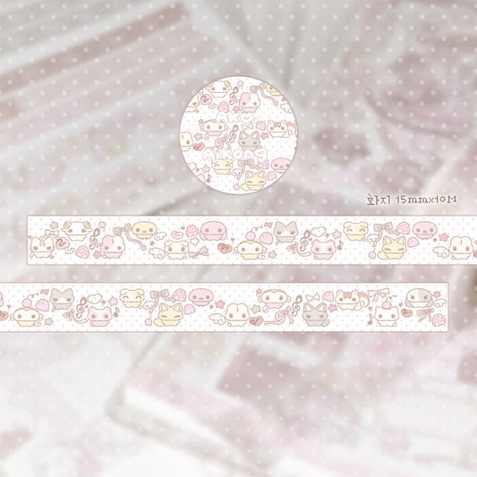 [Ako, Aikong] Sweet Animal Friends Masking Tape