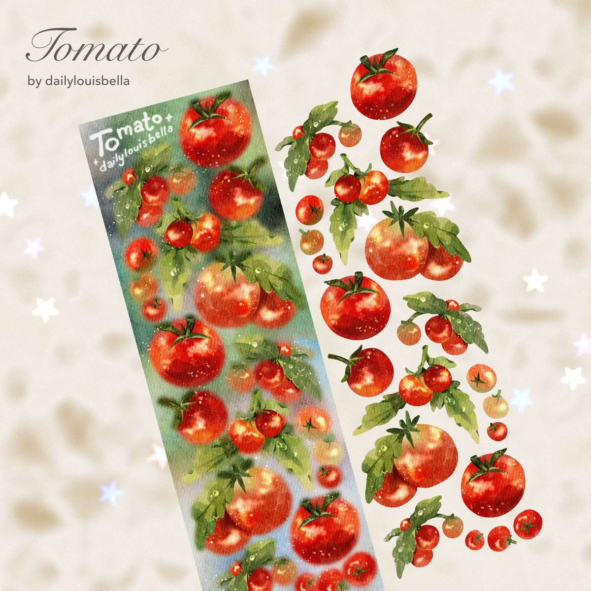 [Dailylouisbella] Tomato Deco Sticker (Velvet Matte)
