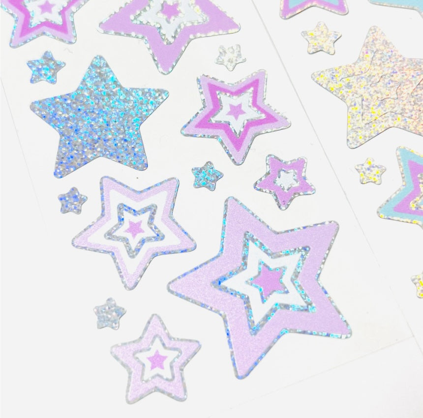 [Seorikkoch] Frost Flower Y2K Hologram Star Seal Sticker (4 colors)