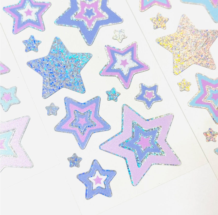 [Seorikkoch] Frost Flower Y2K Hologram Star Seal Sticker (4 colors)