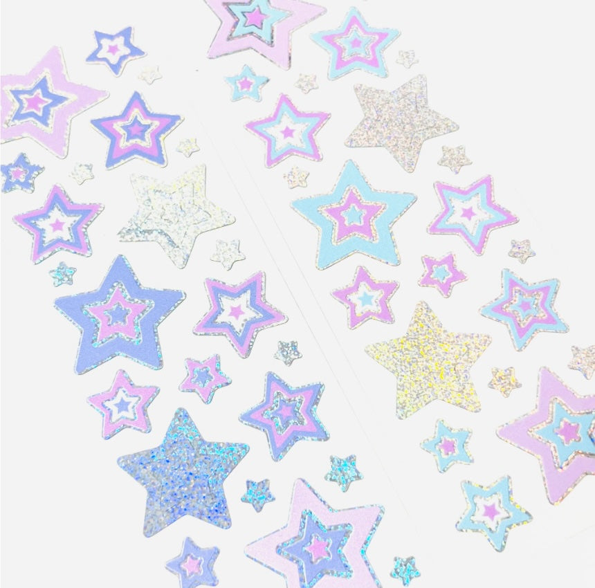 [Seorikkoch] Frost Flower Y2K Hologram Star Seal Sticker (4 colors)