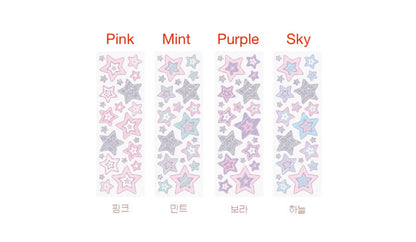 [Seorikkoch] Frost Flower Y2K Hologram Star Seal Sticker (4 colors)