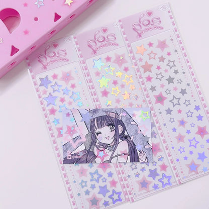 [Pearly Button] Aurora Pink Star Deco Sticker Sheet