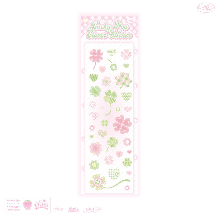 [Pearly Button] Lucky Pop Clover Deco Sticker Sheet