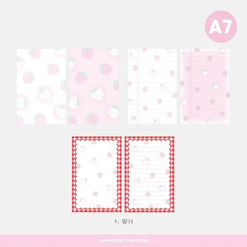 [쇼킹핑크로즈] A6/A7 Petit - Strawberry Refill Set (30 sheets)