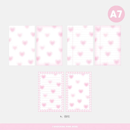 [쇼킹핑크로즈] A6/A7 Petit - Heart Refill Set (30 sheets)