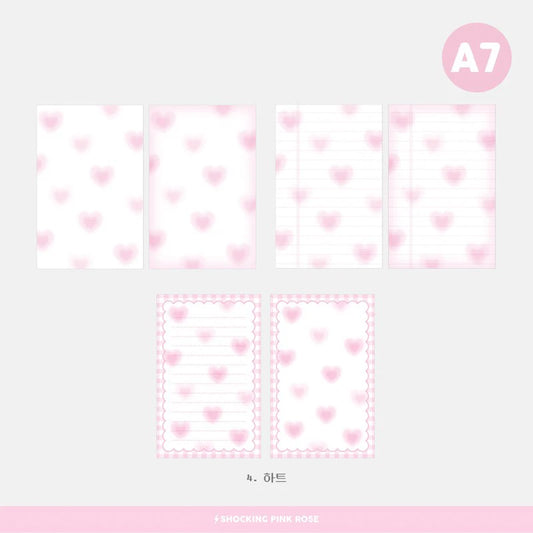 [쇼킹핑크로즈] A6/A7 Petit - Heart Refill Set (30 sheets)