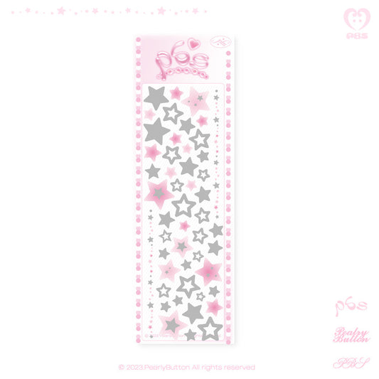 [Pearly Button] Aurora Pink Star Deco Sticker Sheet