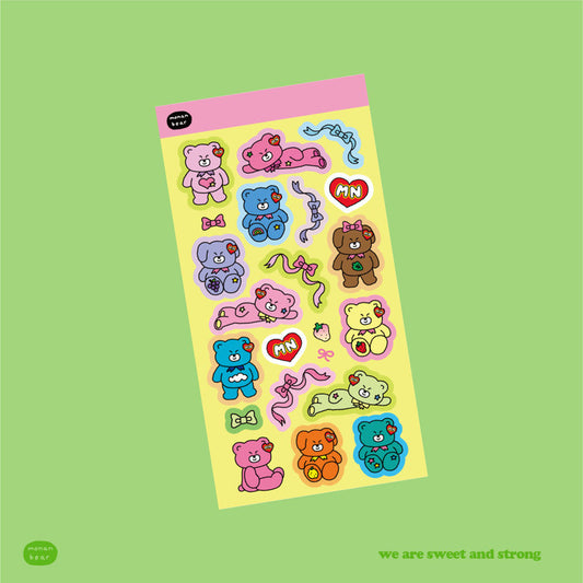 [Monanbear] Fluffy Fluffy Bear Sticker Sheet