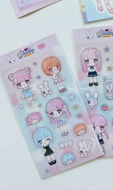 [Shocking Pink Rose] After School Sticker Sheet – It's Deco Day