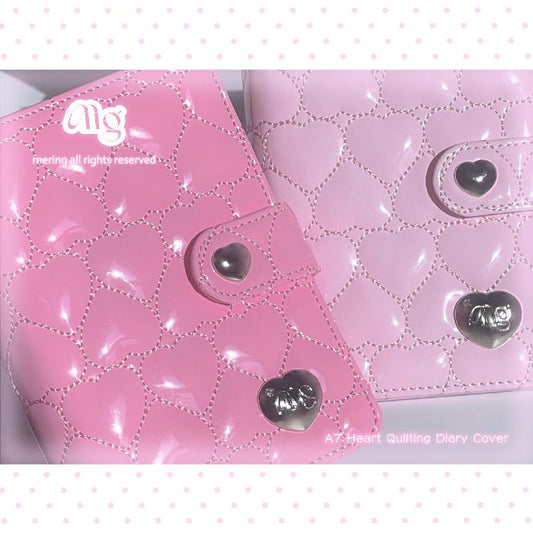 [Mering KR] A7 Milky Pink Heart Quilt Binder