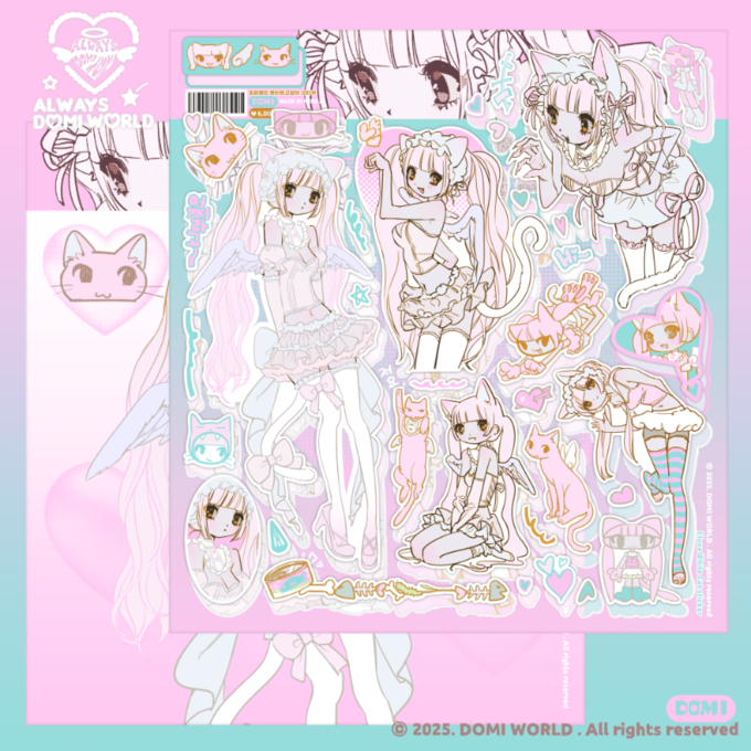 [Domi World] White Cat Sticker Sheet
