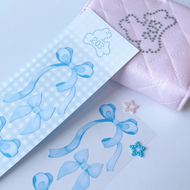 [Cherish 203] Blue Ribbon Sticker