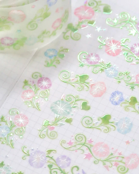 [Pearly Button] Clear Morning Glow Kiss Cut Tape